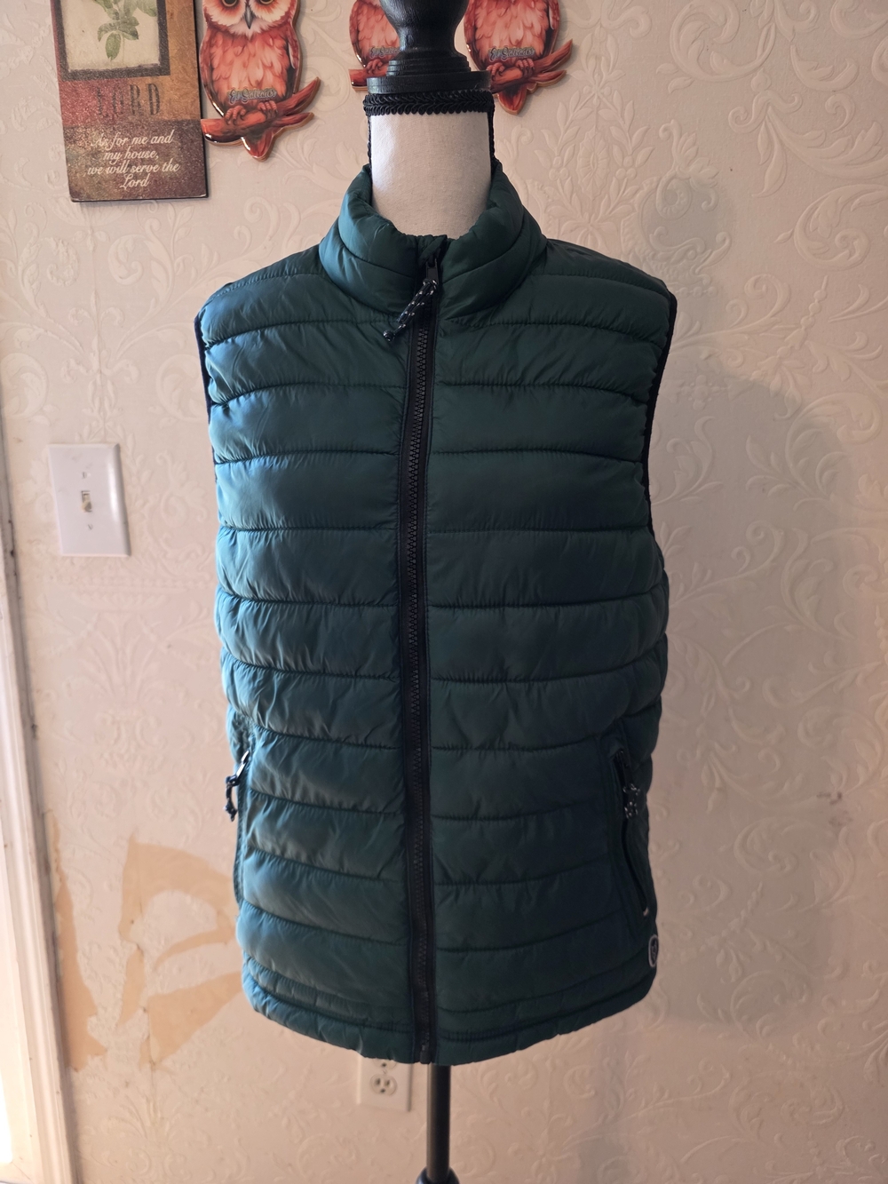 Prince & Fox Quilted Puffer Vest in Green Size Medium Like New